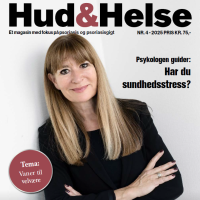 Forsiden af Hud & Helse 4 2025 med Bente Klarlund på forsiden.  